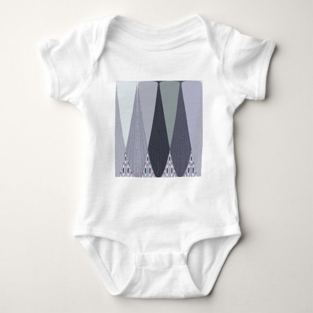 Body Para Bebé Ash Gray Chevron Dots Art Print (Anverso)