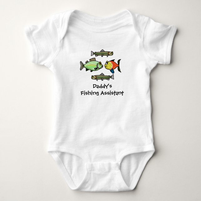 Body Para Bebé Asistente de pesca de papá Personalizar de camisas (Anverso)