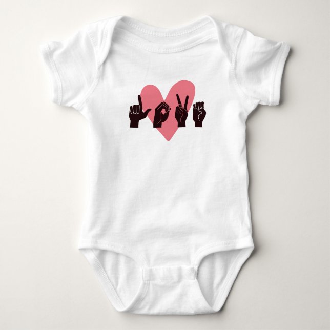 Body Para Bebé ASL Amor IV - Día de San Valentín (Anverso)