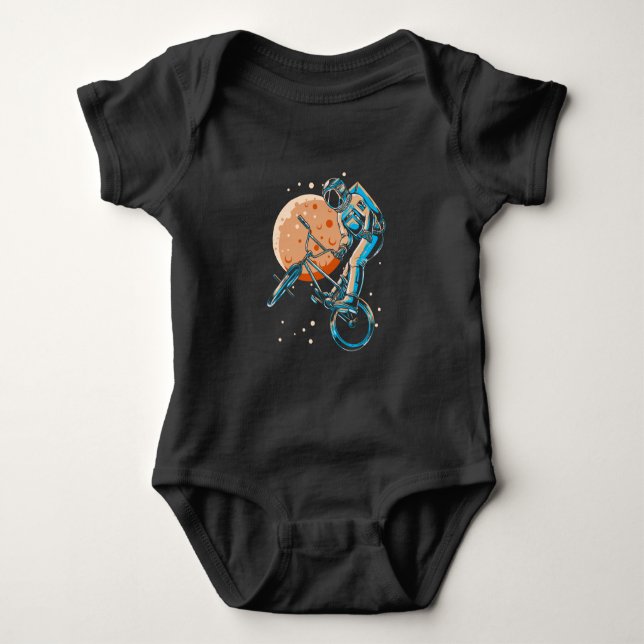 Body Para Bebé Astronauta BMX Moon Space Biker (Anverso)