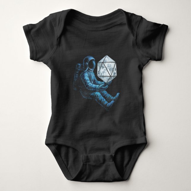 Body Para Bebé Astronauta con Dados de la Luna (Anverso)