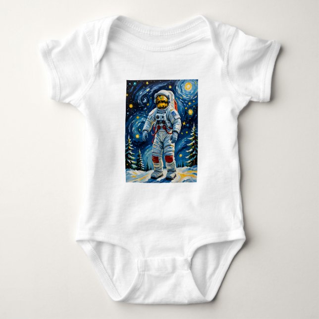 Body Para Bebé Astronauta en la selva de invierno (Anverso)