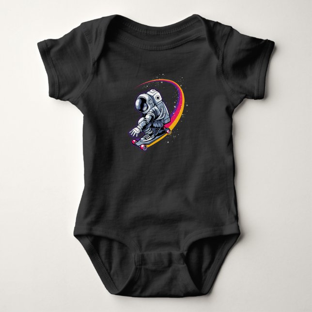 Body Para Bebé Astronauta y patineta (Anverso)
