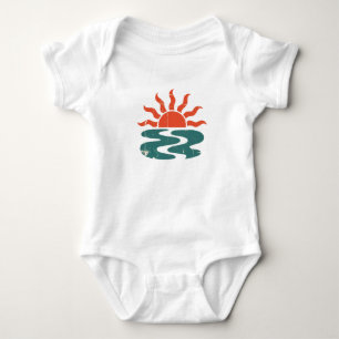 Body Para Bebé Atardecer Tropical de Verano Moderno y de Moda en
