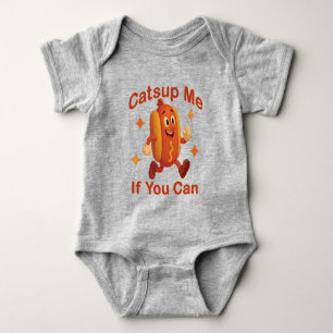 Body Para Bebé Atrápenme Si Puedes Comer Perro Caliente - Ketchup