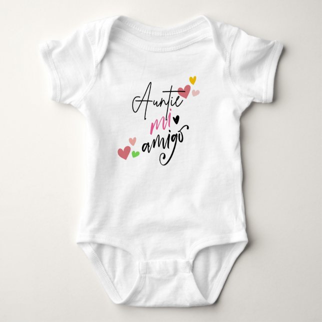 Body Para Bebé Auntie mi amigo baby clothes gift  (Anverso)