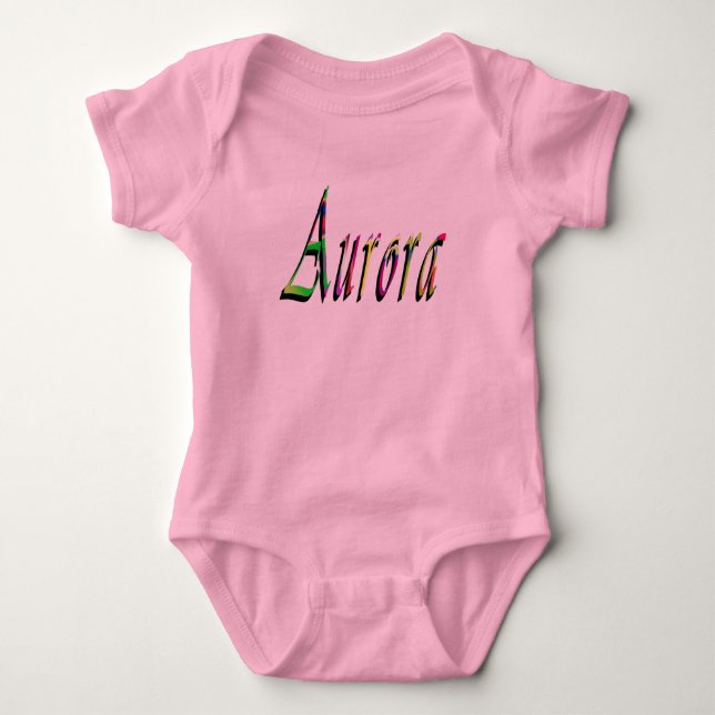 Body Para Bebé Aurora Chicas Nombre Logo, Baby Bodysuit (Anverso)