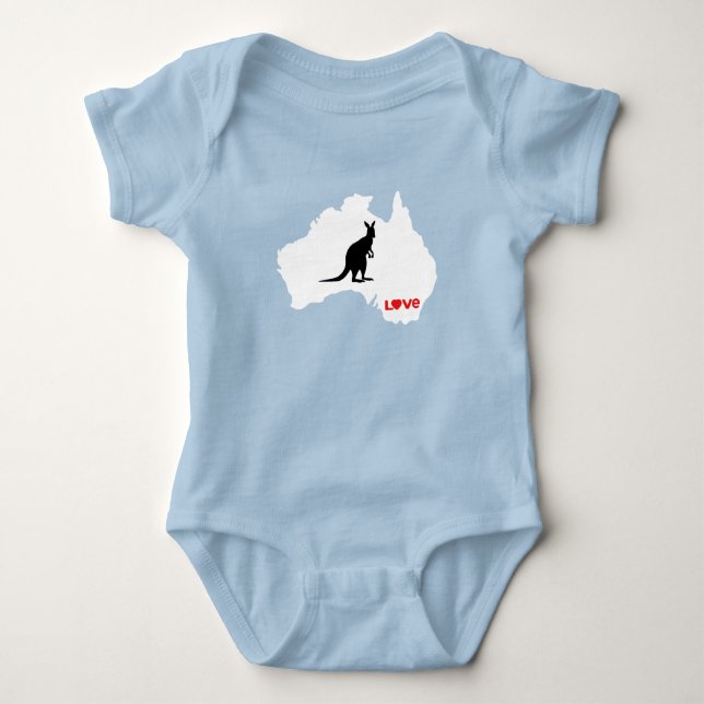 Body Para Bebé Aussie Love Kangaroo White (Anverso)