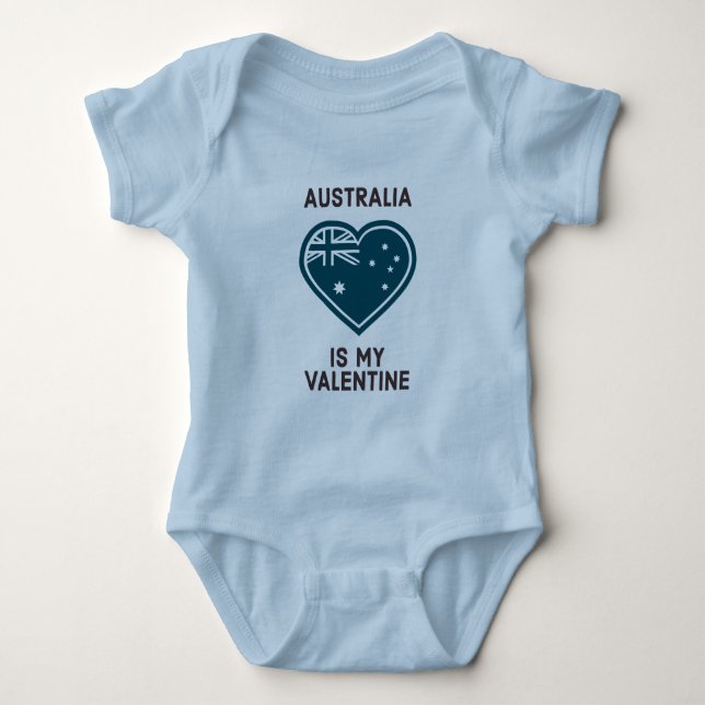 Body Para Bebé Australia es mi San Valentín (Anverso)