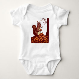 Body Para Bebé 🐿️ Autumn Squirrel Baby Bodysuit Front & Back