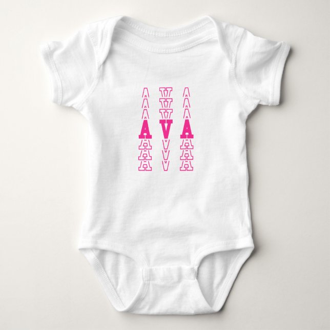 Body Para Bebé Ava Personalizado Chica Nombre (Anverso)