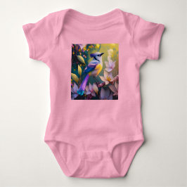 Body Para Bebé Ave Fantasía Amarilla Violeta Tufted