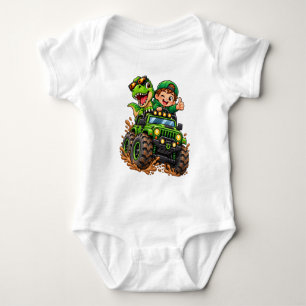 Body Para Bebé Aventura de camión monstruo Dino – Bebé dinosaurio
