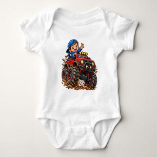 Body Para Bebé Aventura de Camión Monstruo Rojo – Ropa de bebé co