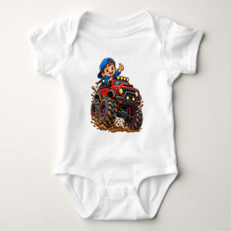 Body Para Bebé Aventura de Camión Monstruo Rojo – Ropa de bebé co