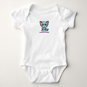 Body Para Bebé Aventuras a gatitos de color azul y rosa