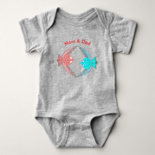 Body Para Bebé Aves amorosas rosas y azules personalizadas