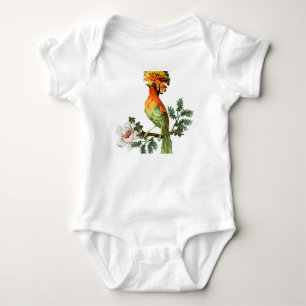 Body Para Bebé Aves paraísas: fondo floral exótico