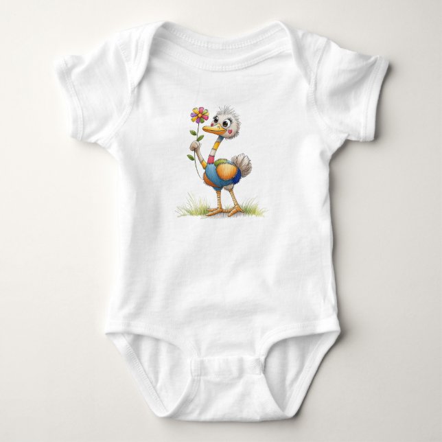 Body Para Bebé Avestruz Adorable (Anverso)