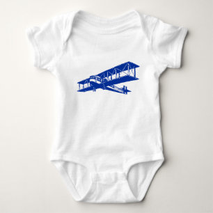 Body Para Bebé Avión Antiguo - Azul Marino
