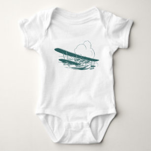 Body Para Bebé Avión Antiguo Hidroavión