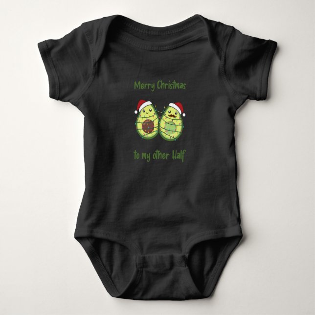 Body Para Bebé Avocado Christmas Lights Funny Avocados (Anverso)