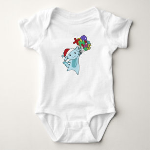 Body Para Bebé Axolotl Merry Christmas Winter Animales Axolotl Ba