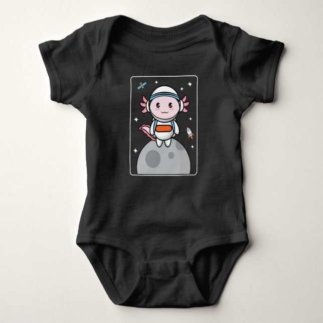 Body Para Bebé Axolotls Axolotl Space Moon Kawaii (Anverso)