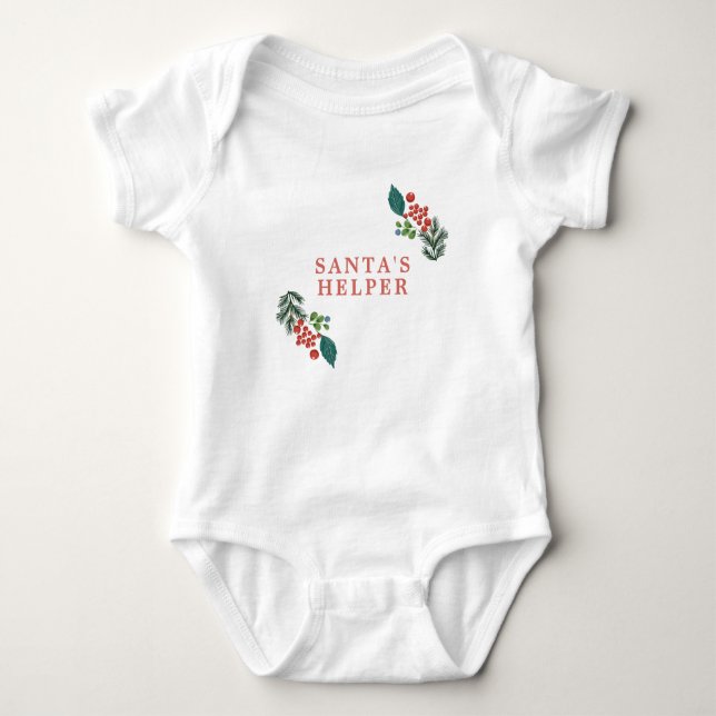 Body Para Bebé Ayudante Botánico de Santa Navidad (Anverso)