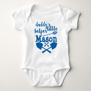 Body Para Bebé Ayudante Personalizado de Papá Azul y Gris