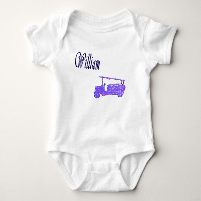 Body Para Bebé Azul Chispa William, Nombre, Logo, (Anverso)