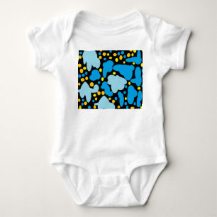Body Para Bebé Azul con puntos amarillos