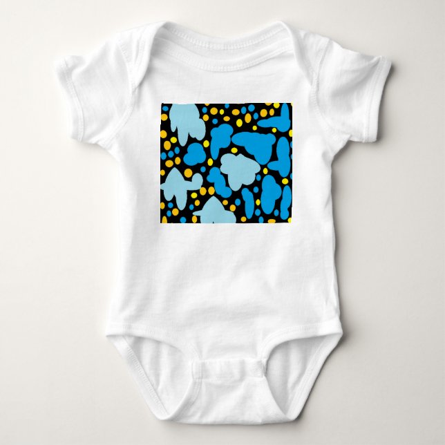 Body Para Bebé Azul con puntos amarillos (Anverso)