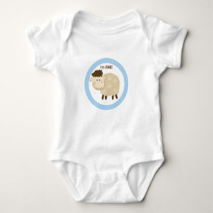 Body Para Bebé Azul de las ovejas del Baa del Baa personalizado