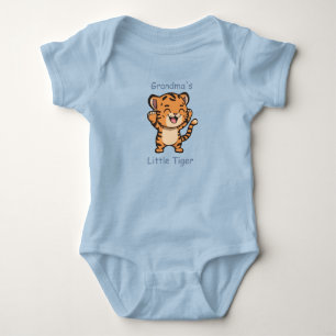 Body Para Bebé Azul, el adorable pequeño Personalizado de tigre d