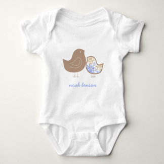 Body Para Bebé Azul Pastel Caprichoso Damask Pollitos Bebé Lindo 