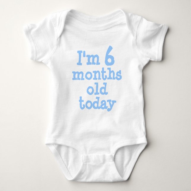 Body Para Bebé Azul personalizado Tengo 6 meses hoy (Anverso)