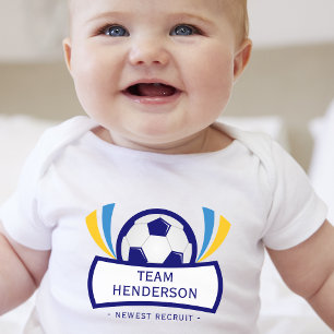Body Para Bebé Azul recluta más reciente fútbol personalizado