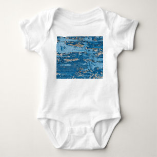 Body Para Bebé Azul vintage: Vieja textura de madera