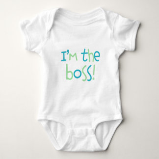 Body Para Bebé Azul y Verde "¡Soy el jefe!"