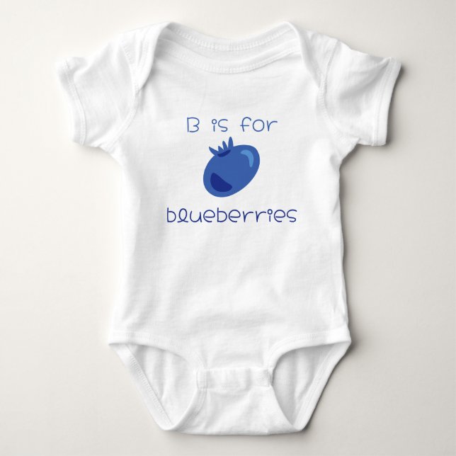 Body Para Bebé "B es para arándanos" ilustracion de fruta diverti (Anverso)