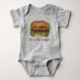 Body Para Bebé B es para la letra de hamburguesa B Cheeseburger