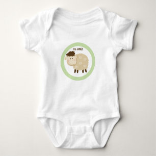 Body Para Bebé Baa Baa Sheep Verde Neutral Personalizado