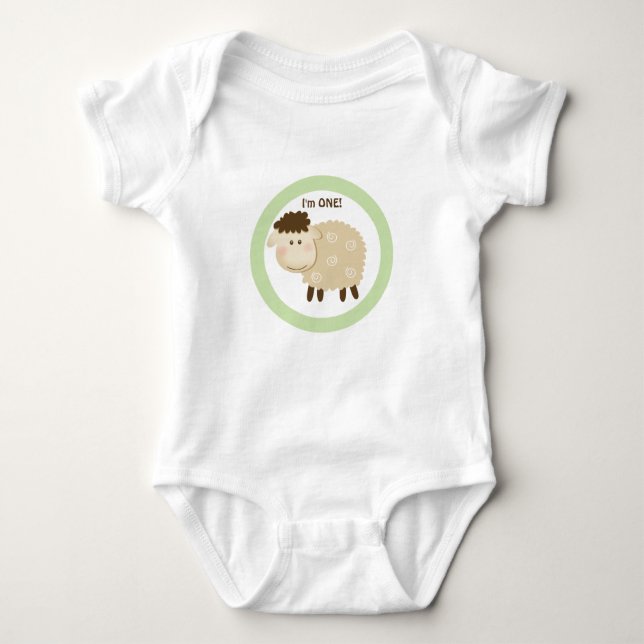 Body Para Bebé Baa Baa Sheep Verde Neutral Personalizado (Anverso)