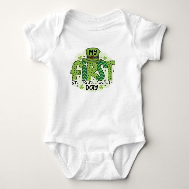 Body Para Bebé Babies First " Happy Saint Patrick  Bodysuit (Anverso)