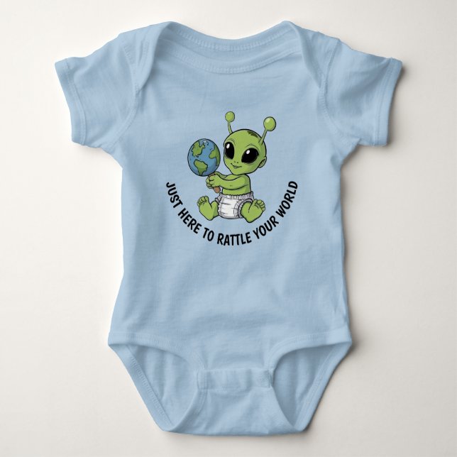 Body Para Bebé Baby Alien Holding Rattle Bodysuit (Anverso)