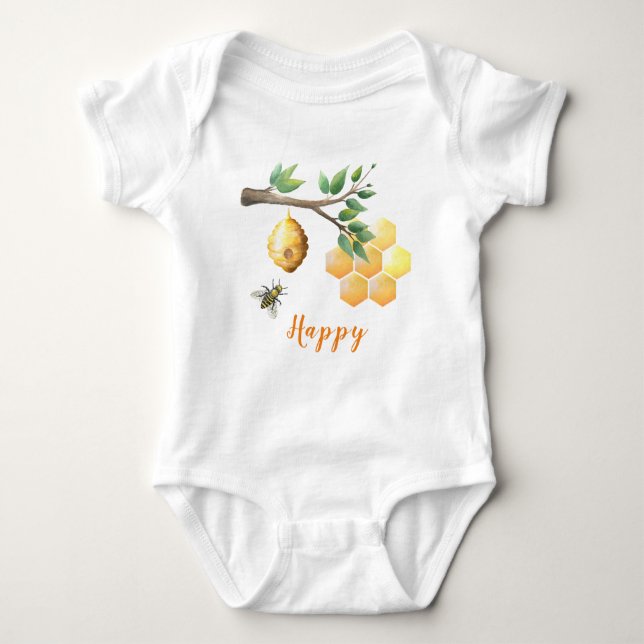 Body Para Bebé Baby Bee Baby Shower (Anverso)