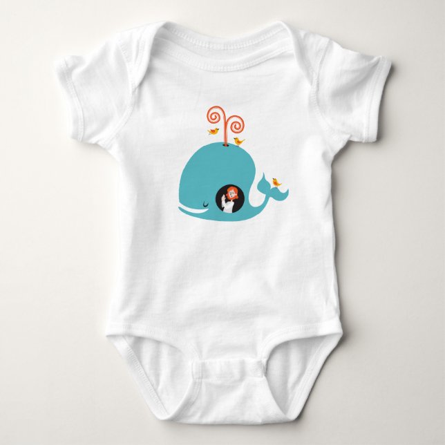 Body Para Bebé Baby Bodysuit Bible Story Jonah And The Whale (Anverso)