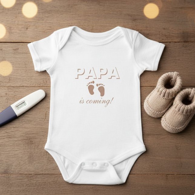 Body Para Bebé Baby Bodysuit - Birth Announcement PAPA is coming (Subido por el creador)