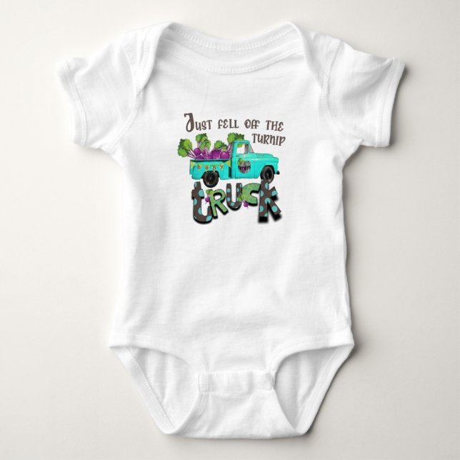 Body Para Bebé Baby Bodysuit - Cayó del Camión Turnip (Anverso)
